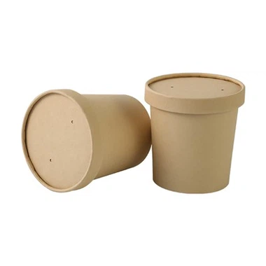 8oz kraftpapiercontainer met deksel